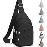 Tuwubi Crossbody Bags for Women, Sling Bag for Men, Small Hiking Backpack Anti Theft Lightweight for Outdoors Travel (M, Black)
