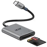 Acer SD Card Reader USB C, Dual Slots Type C to Memory Card Reader, Aluminum Micro SD Card Camera Adapter for MicroSD, SDHC, SDXC, Compatible with iPhone16/15, MacBook, iPad Pro, Android, Laptop