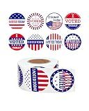 500pcs 1.5 inch I Voted Today Stickers for Voting Election Day Round Red White Blue Community Vote USA Flag Design Labels (8-in-1)
