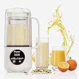 Encyclpo Nut Milk Maker, 50oz Automatic Soy Milk Maker with Spin Clean Brush and Nut Milk Bag, Homemade Plant-Based Oat Milk Machine with Auto Clean, Boil Water, Delay Start, Keep Warm, white