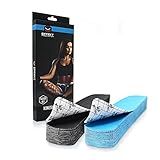 Effekt Pre Cut Kinesiology Tape Waterproof (10'' x 2''), 25 Kinesiology Tape precut Strips - Elastic Medical Tape for Muscle, Knee Support and Injury Recovery, Belly Tape for Pregnancy (Blue + Black)