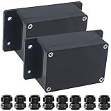 Otdorpatio 2Packs Junction Box IP65 Waterproof ABS Plastic Electrical Project Case Power Junction Boxes, Project Box with Fixed Ear Black 3.94x2.68x1.97 inch(100x 68 x50 mm)