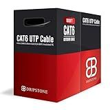 Dripstone CAT6 Direct Burial Ethernet Cable 23AWG Solid CCA UTP, Waterproof HDPE Insulated, Polyethylene (PE) Jacket for Indoor/Outdoor Installations (Black - 1000ft)