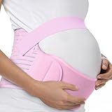 FITTOO Maternity Belt Back Support Belly Band Pregnancy Belt Support Brace Abdominal Binder Waist Support Pink L