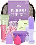 Pixie Menstrual Cup Kit - Best Period Cup Starter Kit for Feminine Care - Proven to Be What You Need to Become A Successful Cup User - 100% Medical-Grade Silicone - Tampon Alternative