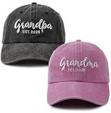 Grandma and Grandpa Gifts 2026, New Grandma Grandpa Hat, First Time Grandparent Baseball Cap, Fathers Mothers Day Birthday Gifts for Grandparents