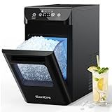 SenCre Nugget Ice Maker 44lbs/Day Countertop Ice Maker, Ice Makers with Self-Cleaning & Timer, One-Click Operation, Chewable Ice Pebble Ice Maker Machine with Scoop&Basket for Home/Kitchen/Office