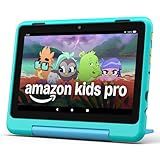 Amazon Fire HD 8 Kids Pro tablet (newest model), ages 6-12. Bright 8" HD screen, includes ad-free content, parental controls, 13-hr battery, slim case for older kids, 32GB, Hello Teal