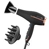 Conair InfinitiPRO Hair Dryer with Diffuser & Concentrator, 1875W, Black