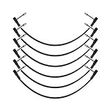GOGHOST 12 Inch Guitar Patch Cables 6 Pack, 1/4" TS Right Angle Effect Pedal Flat Cables, Pedal Board Patch Cables, Black