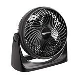Amazon Basics Air Circulator Fan, Desk Fan for Bedroom, Home and Office, With 90-Degree Tilt Head, 3 Speed Settings, Lightweight (3 LBS), 35 Watts, Black, 11.1"W x 6.3"D x 10.9"H