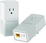 NETGEAR Powerline Adapter Kit, 1200 Mbps Wall-Plug, 1.2 Gigabit Ethernet Ports with Passthrough + Extra Outlet (PLP1200-100PAS)