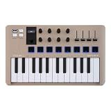 Arturia MiniLab 3 Champagne — 25 Key USB MIDI Keyboard Controller With 8 Multi-Color Drum Pads, 8 Knobs and Music Production Software Included