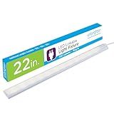 Enbrighten 22 Inch LED Premium Under Cabinet Light Fixture, Plug-In, Bright White 3000K, 432 Lumens, Plastic Housing, Built-In On/Off Switch, Perfect for Kitchen, Home Office, Garage, Workbench, 26536