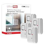 UltraPro Personal Security Window and Door Alarm, 4 Pack, DIY Protection, Burglar Alert, Wireless Chime/Alarm, Easy Installation, Home Security, Ideal for Home, Garage, Apartment and More, 45174