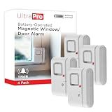 UltraPro Personal Security Window and Door Alarm, 4 Pack, DIY Protection, Burglar Alert, Wireless Chime/Alarm, Easy Installation, Home Security, Ideal for Home, Garage, Apartment and More, 45174