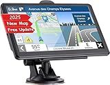 GPS Navigation for Car,Latest 2025 Map, 7 inch Touch Screen Real Voice Spoken Turn-by-Turn Direction Reminding Navigation System for Cars, GPS Satellite Navigator with Free Lifetime Map Update