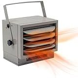 Comfort Zone Garage Heater, 5,000-Watt, Ceiling Heater, 3 Heat Settings, 240V Electric Garage Heater for Indoor Use, Ceiling Mounted Shop Heater, Overheat Protection, ETL Listed, Grey