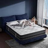 King Size Mattress, 12 Inch Hybrid King Mattress in a Box, Medium Firm, Memory Foam & Pocketed Springs, Pressure Relief, CertiPUR-US Certified& Fiberglass Free, Motion Isolation, 365-Night Trial