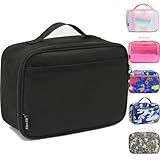 FlowFly Kids Lunch box Insulated Soft Bag Mini Cooler Back to School Thermal Meal Tote Kit for Girls, Boys, Black