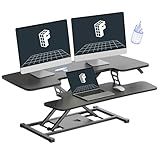 FLEXISPOT 40" Wide Standing Desk Converter Sit to Stand up Riser Height Adjustable Computer Workstation with Spacious 2-Tier Desktop, Black