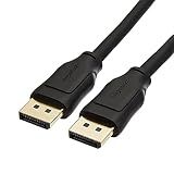Amazon Basics DisplayPort 1.4 Cable, 8K@60Hz, 4K@120Hz, 32.4Gbps High-Speed, HBR3, Dynamic HDR and 3D, Gold-Plated Plugs, 10 Foot, Black
