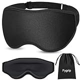Fygrip 3D Eye Mask Sleep Mask for Men & Women, 100% Pressure-Free & Light Block-Out Eye Mask for Sleep with Easy Adjustable Strap, Night Eye Cover for Travel, Black