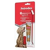 Petrodex Dental Care Kit for Dogs and Puppies, Cleans Teeth and Fights Bad Breath, Reduces Plaque and Tartar Formation, Enzymatic Tooth Brushing Kit, Peanut Flavor, 2.5oz Toothpaste + Toothbrush