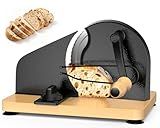 Upgraded Manual Bread Slicer for Homemade Sourdough Bread Adjustable Thickness& Evenly Slicing, Metal Guide, Hand Crank Bread Slicer with Scale Line & & Suction Base,Sharp Stainless Steel Blade