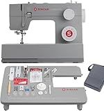 SINGER Heavy Duty Holiday Bundle – 4452 Sewing Machine with Extension Table & 2 Presser Feet | Strong Motor, 110 Stitch Applications, Full Metal Frame, 1-Step Buttonhole & LED Light