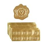 300 Pieces Embossed Gold Foil Stickers, Gold Heart-Love