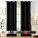 MIULEE Blackout Curtains for Bedroom 2 Panels 40 x 84 Inch Long Black