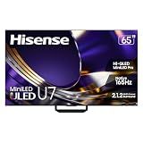 Hisense 65" U7 Mini-LED ULED 4K UHD Best Premium Gaming Smart Google TV (65U7SG, 2026 NEW) - Hi-QLED, Native 165Hz, VRR 330, HDR10+, Dolby Vision IQ · Atmos, IMAX Enhanced, Anti-Reflection, 2.1.2 Ch