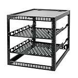 Tecmojo 12U Open Frame Network Rack for IT & AV Gear, AV Rack Floor Standing or Wall Mounted,with 2 PCS 1U Rack Shelves & Mounting Hardware,Network Rack for 19" Networking,Audio and Video Device