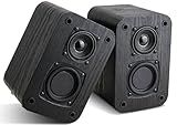 RIOWOIS Passive Bookshelf Speakers for Home Theater Surround Sound, Satellite Stereo Speakers with Crisper Sound and Classic Wood Grain for Record Player/Computer/TV, Wall Mountable, One Pair.