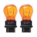Kadiby 2 Pack 3157NA 4157NA Bulb 12v 27/7w Parking/Turn Signal Light Bulbs Daytime Running Lamp(DRL) Amber Car Light Bulbs Auto Signal Bulb Fit for F150 F250-F350 Fiesta Expedition Grand Cherokee