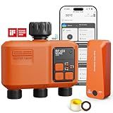 Smart WiFi Sprinkler Timer 3 Zone,WiFi Water Timer for Garden Hose with 984 FT Range,Strong Wall Penetration,APP & Remote Control,Alexa & Google Voice Compatible,Rain Delay, Manual Irrigation