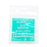 JMU Orthodontic Elastics 3/16 Medium 4.5oz 100 pack Intraoral Elastic Bands Latex Free Dental Rubber Bands Made in USA