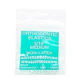 JMU Orthodontic Elastics 3/16 Medium 4.5oz 100 pack Intraoral Elastic Bands Latex Free Dental Rubber Bands Made in USA