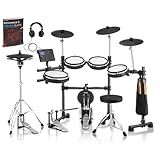 AKLOT Expanded-Size Electric Drum Set: Independent Double Pedal Bass Drum and 10’’ Dual-Zone Snare, Two-Piece Standalone Hi-Hat, 12’’ Triple-Zone Ride Cymbal, 460 Sounds, USB MIDI (B-CORE541D)