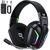 WESEARY Wireless Gaming Headsets for PC, PS5, PS4, Switch, Mac, 2.4GHz Wireless Gaming Headphone with ENC Noise Canceling Microphone, Bluetooth 5.4, Cool Lighting, 50H Battery, 50mm Drivers