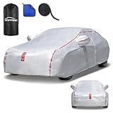 Car Cover Waterproof All Weather, 30 S Quick Install Underbody Wrap-Around Mount Car Covers for Automobiles, for Sedans 186-193 in Car Covers