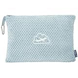 BEDELITE Travel Blanket with Bag, Ultra-Soft Jacquard Fleece Blanket with Luggage Sleeve & Backpack Clip, Airplane Blanket Travel Essentials, Blue