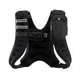 ZELUS Weighted Vest, 6lb/8lb/12lb/16lb/20lb/25lb/30lb Weight Vest with Reflective Stripe for Workout, Strength Training, Running, Fitness, Muscle Building, Weight Loss, Weightlifting, Black(12 lb)