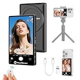 OmniMaster 4K30FPS Rear Camera Selfie Monitor for iPhone & Android, Magnetic Screen with 33ft Bluetooth Remote, USB-C/Lightning — Perfect for Travel Vlogs, TikTok & Live Streaming