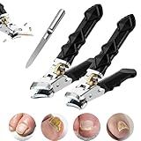 Medical Grade Orthoclip Toenail Clippers Set - Wide Jaw & Angled Tip Clippers for Thick & Ingrown Toenails, with Safety Lock & Nail File, for Easy Elderly & Diabetic Foot Care Kit