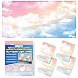 ANGSYLTH 4 Pcs Fluorescent Light Covers - Classroom, Office 4 x 2 Feet Flame Retardant Magnetic Covers for Ceiling Lights Filters (Rainbow)