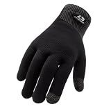 LEAKDRY Waterproof Merino Wool Touchscreen Gloves,3-Layer Inusulated Thermal Winter Gloves,Windproof for Hiking Skiing Unisex (Black, L)