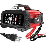 E-FAST 25A Smart Car Battery Charger, 12V/24V Automatic Automotive Battery Maintainer & Desulfator with 200s Booster Mode - Adjustable Amp Trickle Charger for Lead-Acid, AGM, Gel, LiFePO4