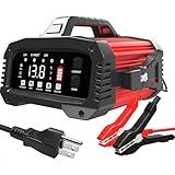 E-FAST 25A Smart Car Battery Charger, 12V/24V Automatic Automotive Battery Maintainer & Desulfator with 200s Booster Mode - Adjustable Amp Trickle Charger for Lead-Acid, AGM, Gel, LiFePO4